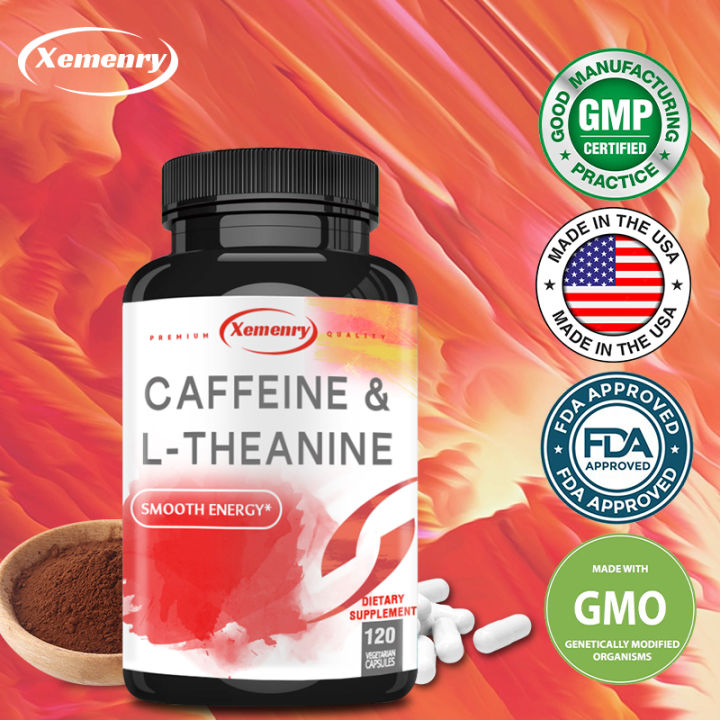 CAFFEINE & L-THEANINE, 120 viên con nhộng, hỗ trợ năng lượng, cải thiện ...