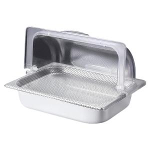 Stainless Steel Serving Trays Clear Cover Multiple Compartment Display Container for Hotel Buffets Party Use
