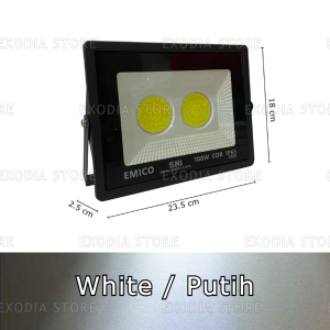 Emico Lampu Sorot SMD LED COB 100 Watt SNI Waterproof IP65 Lampu Tembak Floodlight utk Panggung / Outdoor / Taman