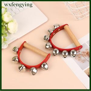 wxfengying Handbell Hand Bells With 5pcs 7pcs Jingle Bells Wood Handle Musical Instrument Bell Toy Gift For School Music Class Home Daycare