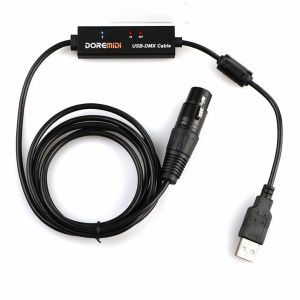 DOREMiDi USB To DMX/RDM Cable DMX Control Cable With Indicator USB2.0 Full Speed Adapter DMX Disco Light Control