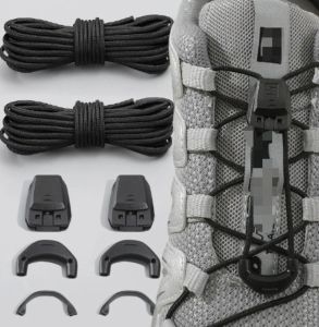 6Pcs/set Elastic No Tie Shoelaces Quick Lace Kit No Tie Round Running Sneakers Shoelaces Black Shoes Accesories Lazy Shoelace Kits