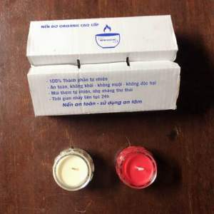 Hộp 6 cốc Nến bơ organic cao cấp Minh Khang ly hoa sen 100ml cháy 22-24 giờ