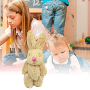 6cm Mini Soft Plush Bunny Joint Rabbit for Doll Decorations for House Plush Mini Toy Stuffed Bunny for Doll Bunny Figure