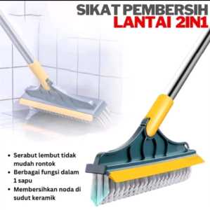 Sikat Lantai Wiper 2in1 Pembersih Lantai Dinding Kamar Mandi Gagang Panjang Portable Sapu Lancip