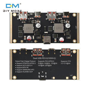 diymore 2 independent outputs PD 100W fast charging module DC 12-30V 100W multi-protocol intelligent fast charging module Support PD QC SCP AFC VOOC