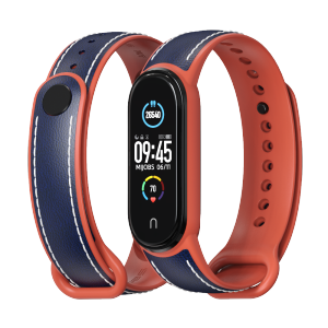for Xiaomi Mi band 6 7 Strap Compatible Mi band 5 Strap Global Version NFC MiBand 6 strap New Style Genuine Leather Mi Smart Band 5 6 7 Bracelet Strap Replacement Wristband Fashion Watch band 7 for Women Men