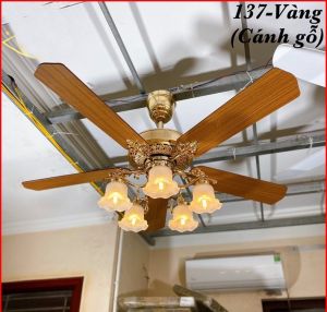 Quạt Trần Đèn 5 Cánh Q137 Động Cơ DC Tiết kiệm điệnCó Điều Khiển Từ XaTặng kèm Bóng Đèn LedBảo Hành 2 Năm