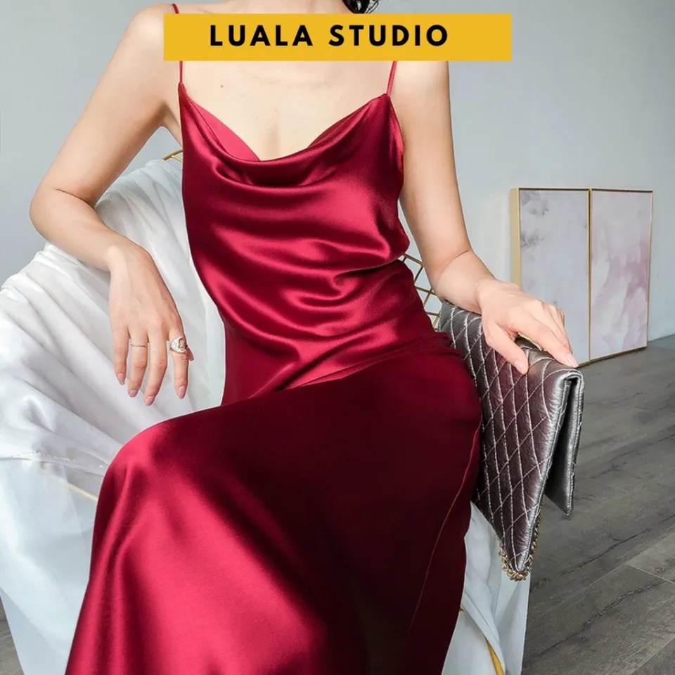 Lily Dress - Váy lụa dài dáng suông rộng | TOCHIE