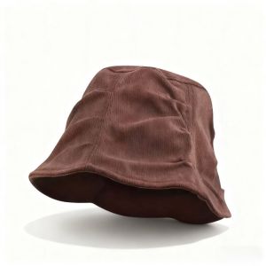 ANANAA Adjustable Corduroy Bucket Hat Versatile Pleated Fisherman Hat Korean Style Sun Hat for Women