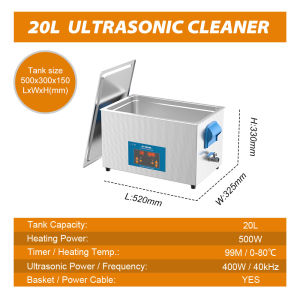 GTSONIC Ultrasonic Cleaner 0.8L-27L With Basket Cleaning Heating Timer