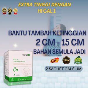 HI CALSIUM Ubat Tinggi Badan Alami Peninggi Badan Height up Increase Bantu Tambah Tinggi Badan Supplement Bone Increase Bantu Tingkatkan Penyerapan Tulang All Gender Kanak Kanak Remaja Dewasa Original Set 2 Sachet Calsium Lulus KKM