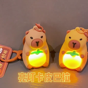 Novelty Capybara Keychain Pendant Stylish Capybara Key Pendant with Gentle Glow Key Chain Adornment