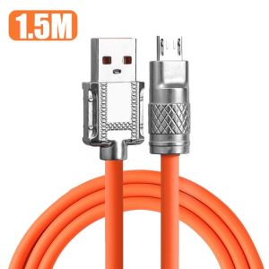 1-2m Micro USB Cable Aluminum Alloy Interface Fast Charging Data Cable 120W 6A Cable Charger Quick Charge Data Cable
