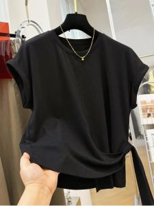Women Trending Crop T Shirt 2026 Summer New Unique Designer Short Sleeve Tops Youthful Loose Casual Fashion Cropped Tees2026