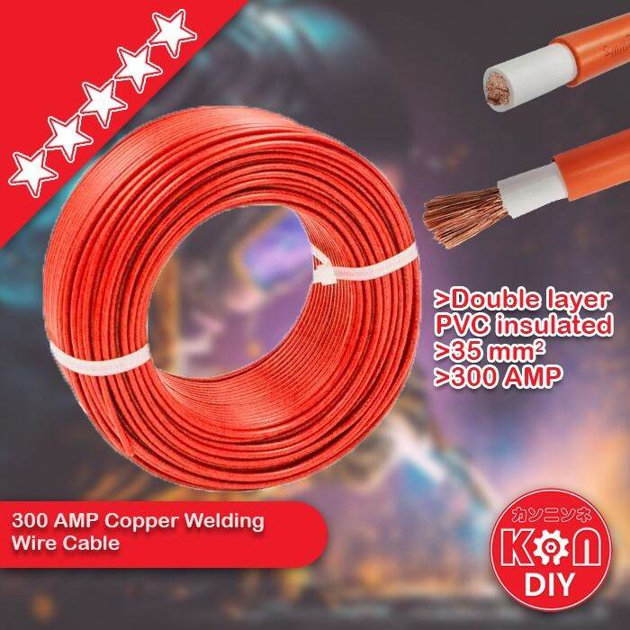 POWER-WELD 300AMP COPPER WELDING CABLE (MADE IN THAILAND) 1 METER ...