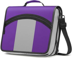 MoKo Zipper Binder Multi-Pocket School Binder Organizer withHandle and Shoulder Strap Storage Bag