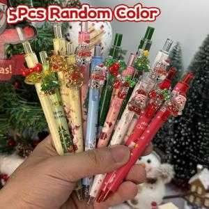 TX🏮💓🧧 5 10pcs dễ thương giáng sinh bút phim hoạt hình Santa Claus Snowman Elk nhấn Gel bút văn phòng đồ dùng học sinh văn phòng phẩm quà tặng