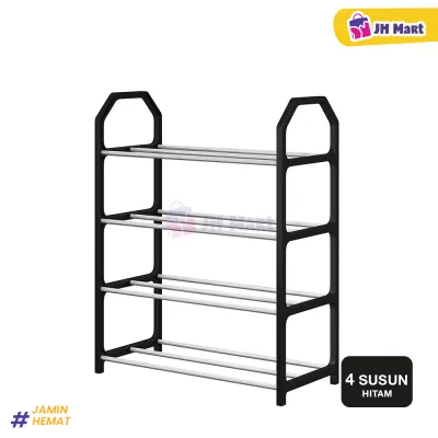 JH MART Rak Penyimpanan Sepatu Serbaguna 4 dan 5 Susun Tingkat Bahan Stainless Stel Anti Karat