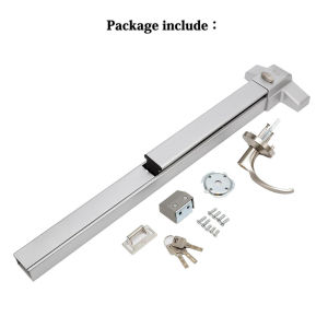 70~104cm Width Door Push Bar Panic Exit Device with Exterior Lever Emergency Lock Stainless Steel Commercial Door Push Bar Emergency Panic Exit Bar Handle Door Hardware