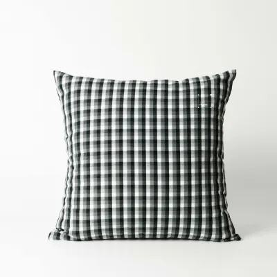 Gối Tựa Lưng Cotton Họa Tiết Sọc Caro Vintage