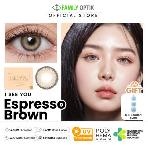 [FREE SHE COMFORT 60ML] I See You Espresso Brown Monthly Softlens Warna Bulanan
