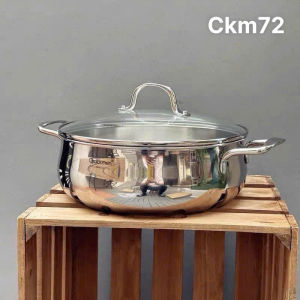 Nồi lẩu 26cm và 30cm CHOCKMEN nồi canh nồi inox to nồi kèm vung kính CHOCKMEN nồi lẩu inox to