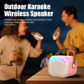 Orashare BS06 Wireless Karaoke Speaker With Mic 360° Stereo Sound Outdoor Bluetooth Speaker With RGB Light Home Karaoke Set For Party Portable Speaker Outdoor/ Indoor. 