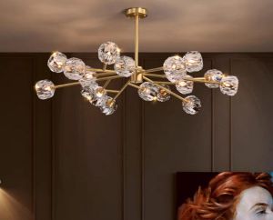 Đèn chùm pha lê kích thước lớn cao câp ánh sáng đổi 3 màu sang trọng đèn chiếu sáng đèn trang trí cho phòng khách phòng bếp khách sạn - Bảo hành 10 năm