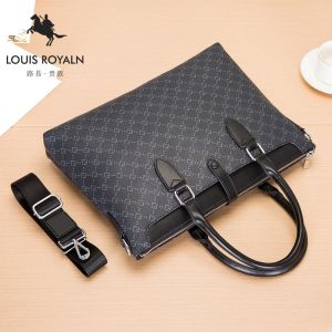 Louis Noble European and American big-name light luxury handbag mens horizontal business large-capacity computer bag casual briefcase 【JYUE】