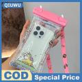 QIUWU Cute IPX8 Waterproof Floating Airbag Phone Case Swim Underwater Photography Diving Waterproof Cover Phone Bag For IPhone Xiaomi. 