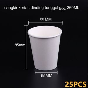 Gelas Gelas Kertas Panas Putih Paper Cup Dinding Ganda Tahan Panas Murah Gelas Kertas Food Eco-Friendly Disposable Gelas Cangkir Mug Kopi/Teh