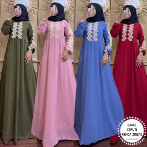 Gamis Ceruti Ruffle Zigzag: Desain Modis Terbaru Untuk Muslimah