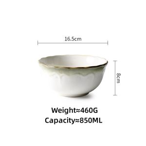OMK American style Stoneware Dinnerware Set Dinner Plate Large Salah Bowl Mug Home Ceramic Tableware