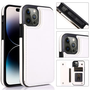 Casing foriPhone 11 15 Pro Max 12 13 14 Pro Max Business style Leather Case Flip Leather Wallet Casing Can work with Magnetic Car Mount Card Slots Metal Clasp Stand Support Lens Protection