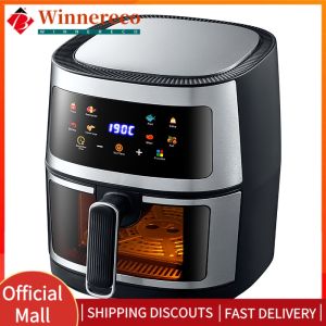 【winnereco】 5L Stainless Steel Visual Multi-Functional Oven Timer & Temperature Control with Touch Screen for Kitchen Restaurant