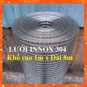 ( Khổ cao 1m x Dài 8m) Cuộn lưới sắt INOX 304 không gỉ sét cuộn lưới sắt làm chuồng nuôi chim lưới innox làm chuồng gà vịt thỏ