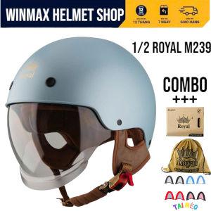 COMBO Mua 01 Được 03 Mũ Bảo Hiểm ROYAL 3/4 M139 Xe Máy Kính Âm Thương Hiệu ROYAL HELMETS BH 12 Tháng