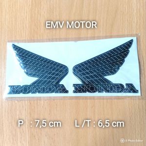 emblem sayap honda karbon hitam