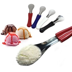 GAOSU 304 Stainless Steel Ice Cream Scoop Non-slip Ergonomic Handle Ice Cream Spatula Food-grade Dishwasher Safe Rose Shape Dessert Tool Cake Decorating
