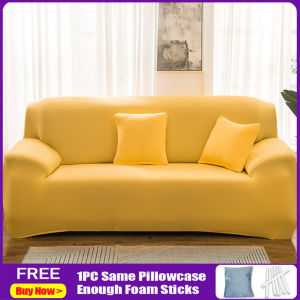Universal 1/2/3 Seater(L Shape Need To Buy 2 PCS) Sofa Cover Stretchable Armless Couch Cover Sofa Cover Set Sopa Cover 3 Seater Set Sale I Shape I Type Elastic Universal 1/2/3 Seater with Free Pillowcase Foam Stick