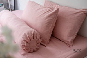 Bộ chăn ga gối 5 món Washed Cotton mềm mại thoáng khí - Set 2 vỏ gối 1 vỏ gối ôm 1 ga giường bo chun và 1 vỏ chăn