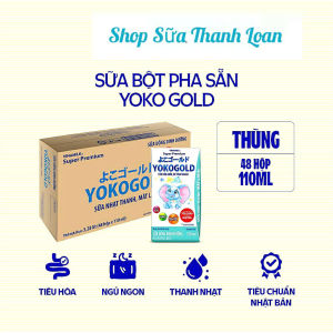 (HSD T6-2026) (Có Thẻ Tích Điểm) Thùng 48 Hộp Sữa Bột Pha Sẵn Yokogold 110ml.