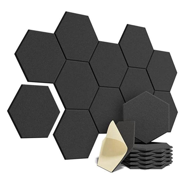 12-Piece Self-Adhesive Acoustic Foam Panel Hexagonal Wall Panel for ...