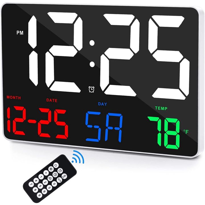 Digital Wall Clock 11.5" LED Digital Alarm Clock Large Display with