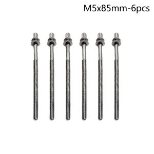 MIRELAE 6Pcs M5 Thanh căng trống với máy giặt Mạnh mẽ Vít siết chặt thùng trống Bền bỉ 5mm Bu lông trục trống Sửa chữa trống Jazz