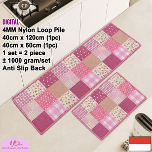 Tren-D-rugs Keset kaki alas lantai digital print kamar mandi tidur ruang tamu koridor panjang lorong runner kitchen mat anti slip murah 1 set isi 2 pcs - NMs