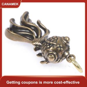【CANAMEK】 3D Brass cá đúc động vật bức tượng retro phong cách Kim Loại Điêu Khắc Đồ trang trí quà tặng