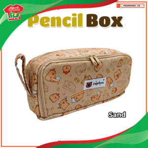 Pencil Box for Students | Cute Cartoon Pencil Case with Zipper | Durable Fabric Stationery Bag with Holder | 3 Colours