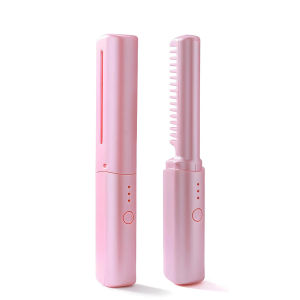 Portable Wireless Hair Straightener for Travel Mini Straightener Wireless Straightener Curling and Straightening 2 in 1 Rechargeable Portable USB Hair Straightener